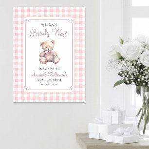 Affiche Nous pouvons à peine attendre la Fête de Bébé Rose