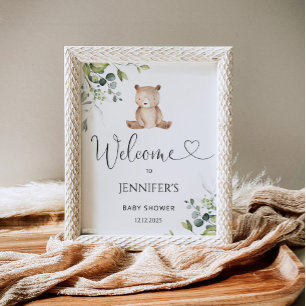 Affiche Nous pouvons attendre baby shower bienvenue
