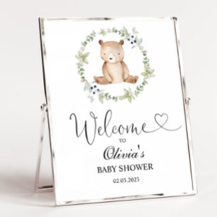 Affiche Nous pouvons attendre baby shower signe de bienven