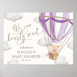 Affiche Nous pouvons attendre le Baby shower Lilac Bienven