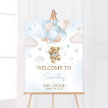Affiche Nous pouvons attendre l'ours Bolosse Bienvenue<br><div class="desc">Faites de votre événement spécial avec ce Baby shower Bleu Ours avec notre Affiche de bienvenue mignonne et joliment imprimable avec adorable thème de Baby shower Boy Balloon. Téléchargez,  personnalisez et créez des souvenirs durables avec cette touche parfaite pour votre fête joyeuse ! BS623</div>
