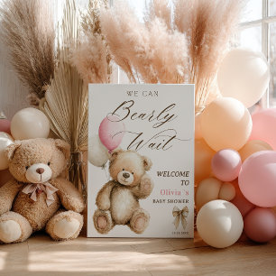 Affiche Nous pouvons attendre tôt Teddy Bear Baby shower B