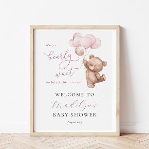 Affiche Nous pouvons attendre tôt Teddy Bear Baby shower B