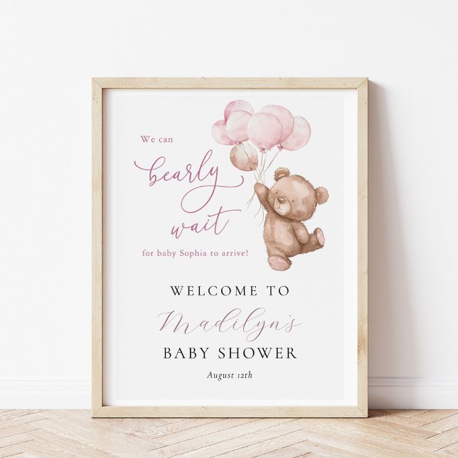 Affiche Nous pouvons attendre tôt Teddy Bear Baby shower B (Créateur téléchargé)