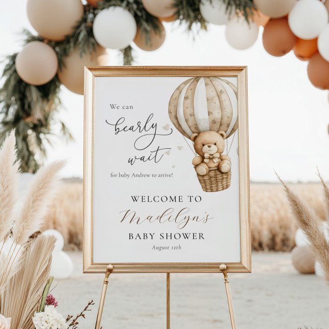 Affiche Nous pouvons attendre tôt Teddy Bear Baby shower B (Créateur téléchargé)