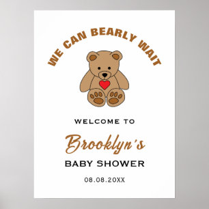 Affiche Nous pouvons attendre tôt Teddy Bear Baby shower B