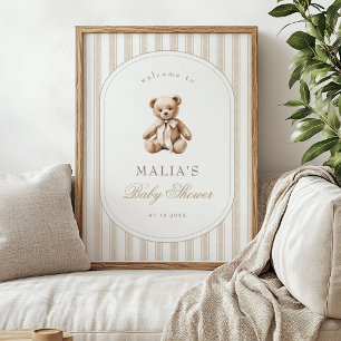 Affiche Nous pouvons attendre un Baby shower élégant accue