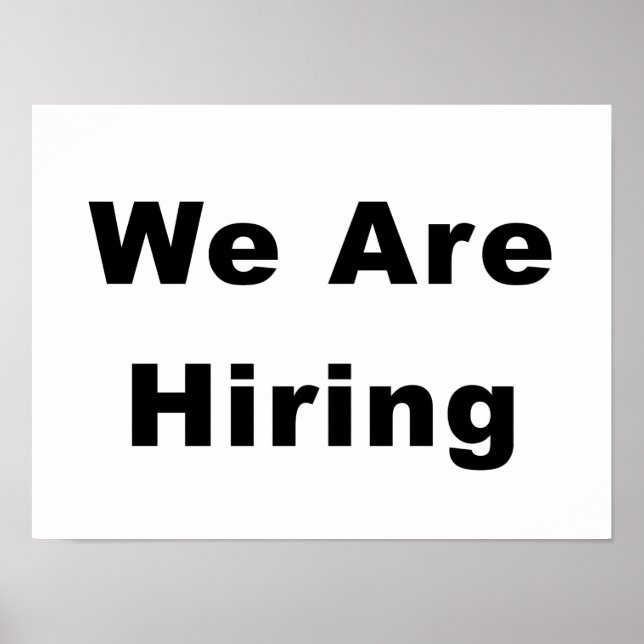 Affiche Nous recrutons publicité pour vitrine d'entreprise (Devant)