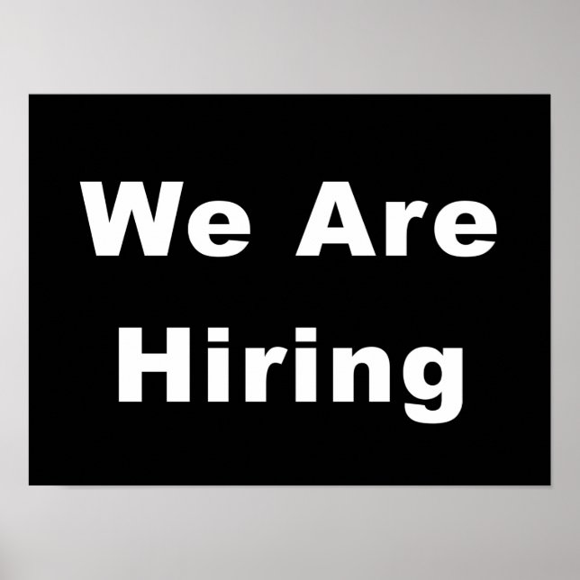 Affiche Nous recrutons publicité pour vitrine d'entreprise (Devant)
