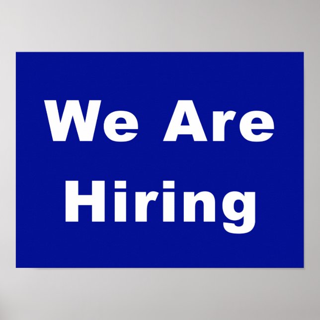 Affiche Nous recrutons publicité pour vitrine d'entreprise (Devant)