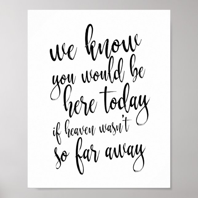 Affiche Nous savons que vous seriez ici aujourd'hui 8x10 (Devant)