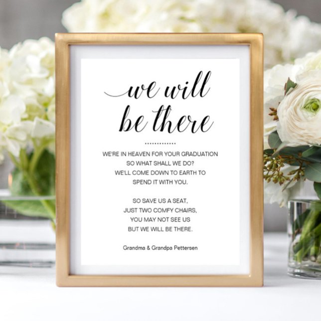 Affiche Nous Serons Là Mémorial Seat Noms Graduation (Créateur téléchargé)
