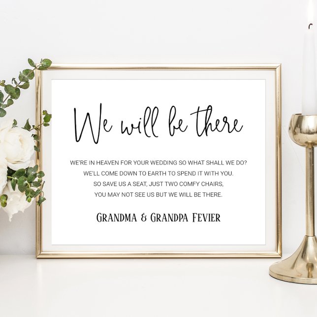 Affiche Nous Serons Là Sièges Mémorial Avec Noms Mariage (Créateur téléchargé)