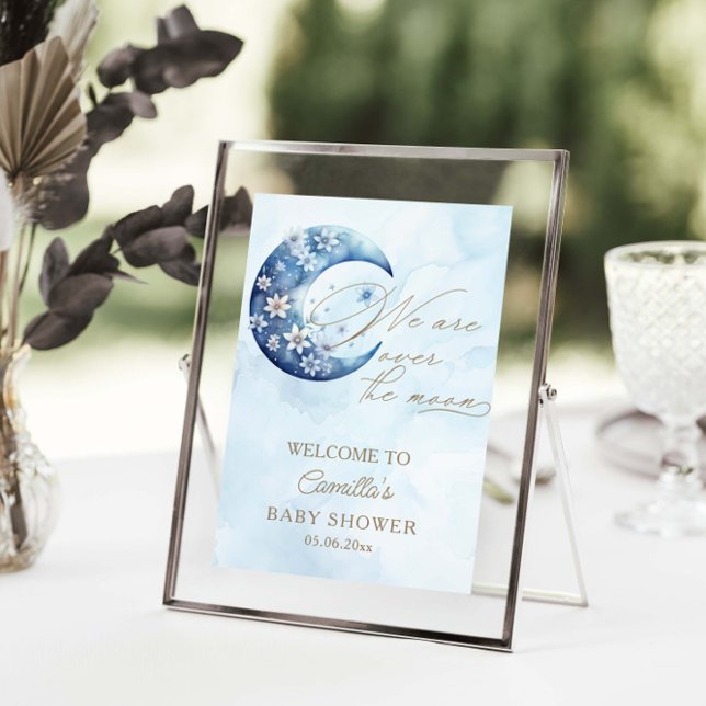 Affiche Nous Sommes Au-Dessus Du Baby shower Moon Boy (Créateur téléchargé)