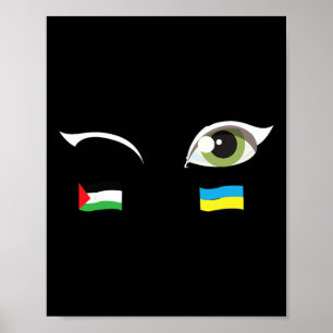 Affiche Nous sommes avec l'Ukraine Drapeau de la Palestine