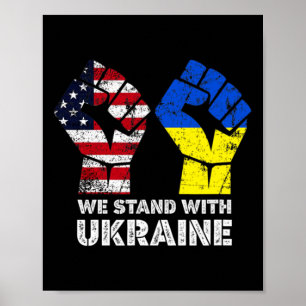Affiche Nous sommes avec l'Ukraine l'Amérique est avec l'U