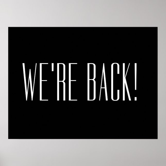 Affiche Nous sommes de retour en noir (Devant)