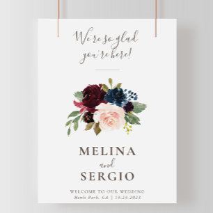 Affiche Nous sommes heureux que vous soyez ici Mariage cla