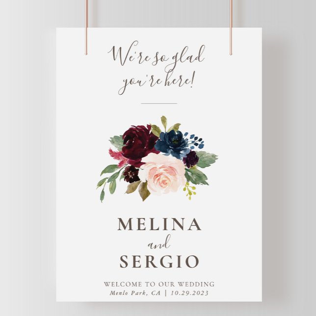 Affiche Nous sommes heureux que vous soyez ici Mariage cla (Créateur téléchargé)