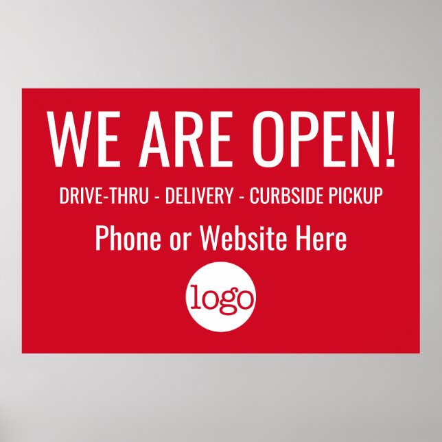 Affiche Nous sommes ouverts - Ajouter le logo et les détai (Devant)