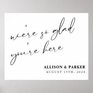 Affiche Nous sommes si heureux que vous soyez ici Mariage 