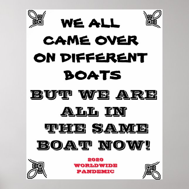 AFFICHE NOUS SOMMES TOUS DANS LA MÊME PANDÉMIE DE BATEAU (Devant)