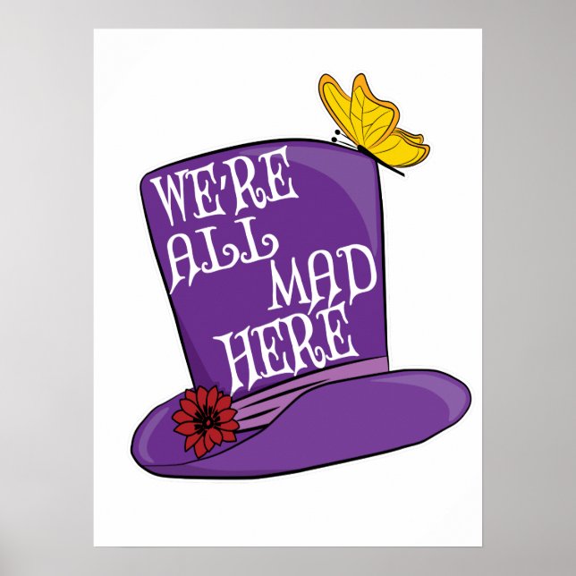 Affiche Nous sommes tous fous ici - Mad Hatter Casquette (Devant)