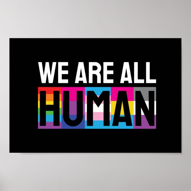 Affiche Nous sommes tous humains LGBTQIA+ (Devant)
