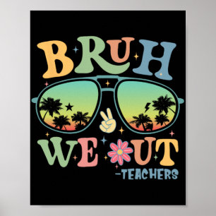 Affiche Nous Sortons Enseignants Super Retro Joyeux Dernie