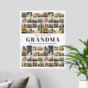 Affiche Nous t'aimons Grand-mère 64 Photo Collage