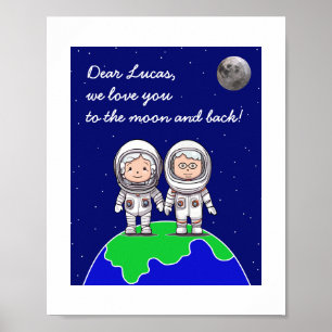 Affiche Nous t'aimons sur la lune et l'affiche du dos de J