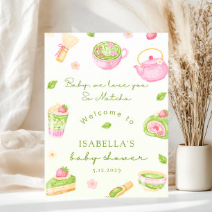 Affiche Nous t'aimons tellement Matcha Baby Girl Shower Bi