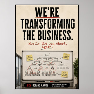 Affiche Nous transformons la satire des affaires