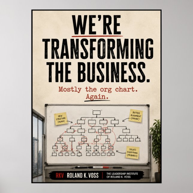 Affiche Nous transformons la satire des affaires (Devant)