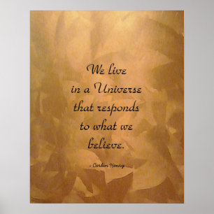 Affiche Nous Vivons Dans Un Univers Citation - Cuivre