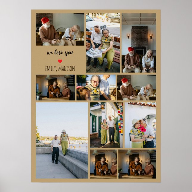 Affiche Nous vous aimons Collage de photos de famille pers (Devant)