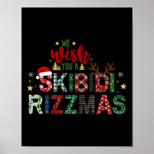 Affiche Nous vous souhaitons un Noël Skibidi Rizzmas drôle