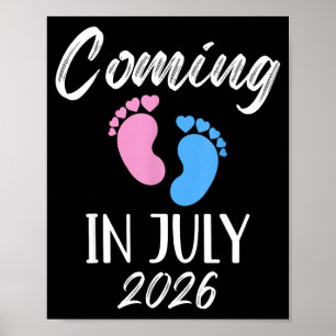 Affiche Nouveau bébé arrive en juillet 2026 Baby Shower dr