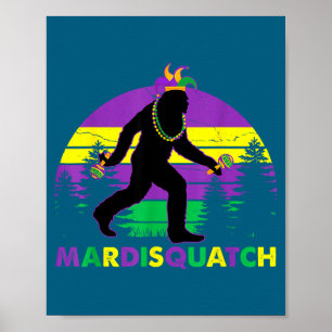 Affiche Nouveau Bigfoot Mardi Gras Sasquatch Orléans