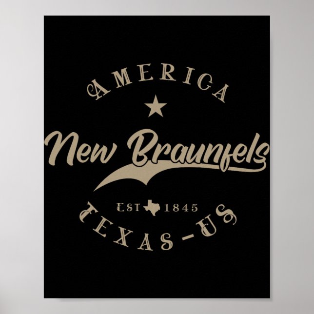 Affiche Nouveau Braunfels Tx Texas  (Devant)