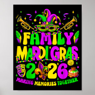 Affiche Nouveau chapeau de bouffon de Mardi Gras heureux