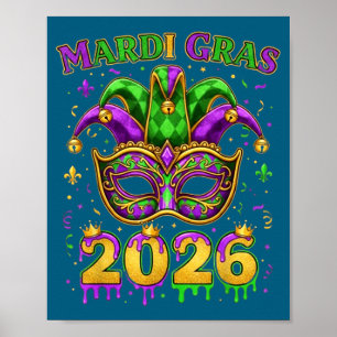 Affiche Nouveau Chapeau de Bouffon Mardi Gras Orléans