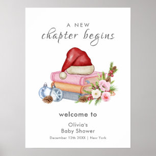 Affiche Nouveau Chapitre Bienvenue à la Baby Shower Floral