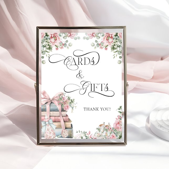 Affiche Nouveau chapitre Storybook Bow Floral Cartes et Ca (Créateur téléchargé)