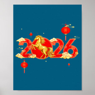 Affiche Nouveau Cheval Chinois Heureux