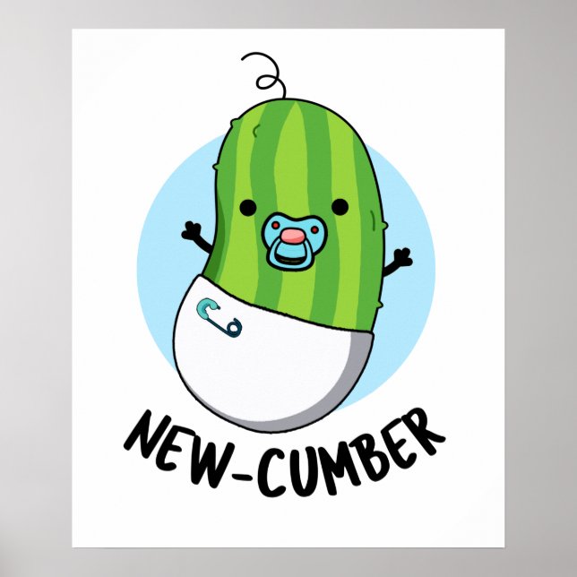 Affiche Nouveau concombre Funny Veggie Cucumber Pun (Devant)