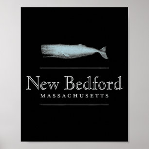 Affiche Nouveau design de baleine vintage Bedford Massachu
