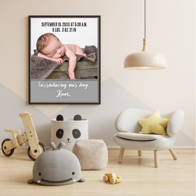 Affiche Nouveau Faire-part photo de naissance de bébé (Créateur téléchargé)