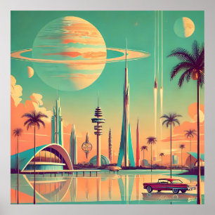 Affiche Nouveau Floride Futuriste Atomique