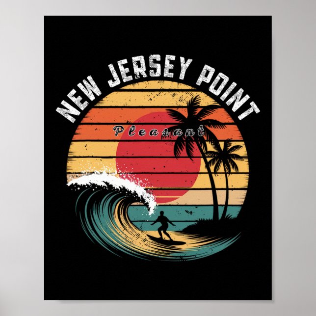Affiche Nouveau Jersey Point Pleasant Beach Surf  (Devant)